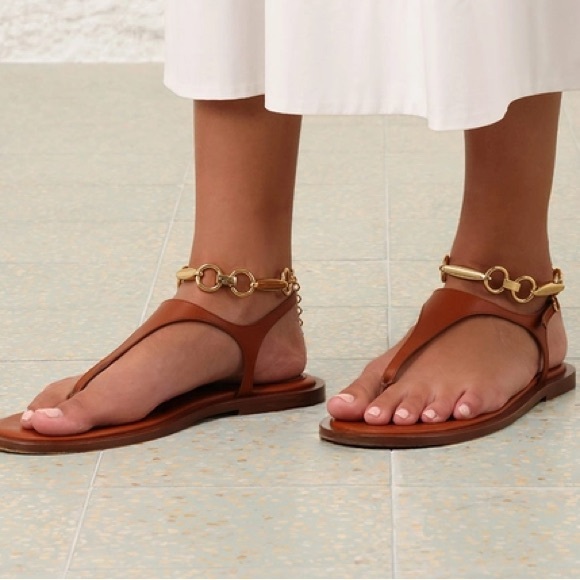 Zimmermann Wild Thong with Gold Ankle Bracelet Pecan size 39 - Picture 2 of 11